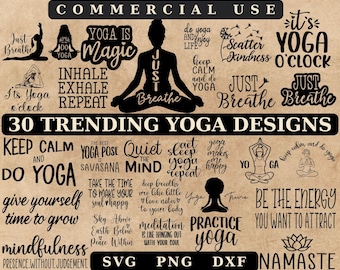 Yoga SVG Bundle: Namaste, Meditation, Empowerment (Digital Download)