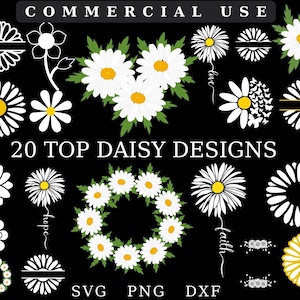 Daisy SVG bundle,Daisy SVG,DAISY Flower Clipart, Daisy Svg Cut files for Cricut, Daisy monogram Svg, Half daisy svg,For Commercial Use
