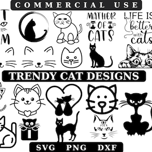 Cat Bundle SVG,Cat Png,Cats Svg,Kitten Svg,Cute cat svg,Cartoon cat svg,Cat head svg,kitty Svg,Pet svg,Cat Face SVG,Cat Design SVG,Cat Quote