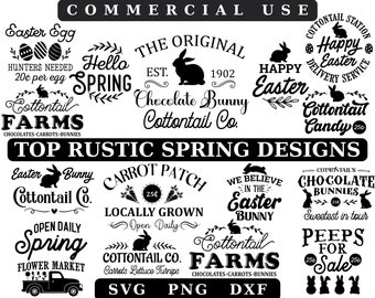 Rustic Easter Bunny SVG Bundle: Spring Farmhouse Designs (Digital Download)