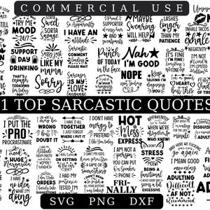 Sarcastic Quotes SVG Bundle: Funny Sarcasm Cut Files (Digital Download)