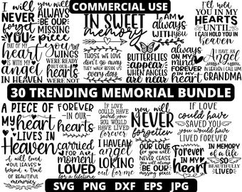 Memorial SVG Bundle: Bereavement, Angel Wings, Sympathy Designs (Digital Download)