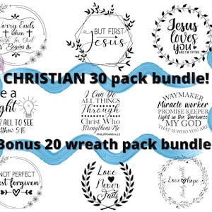 Inspirierendes christliches Zitat Bundle SVG, Kranz Glaube Bundle, Schrift, Bibelverse Bündel, religiöses SVG, Cricut Cut Dateien, Jesus, Gott