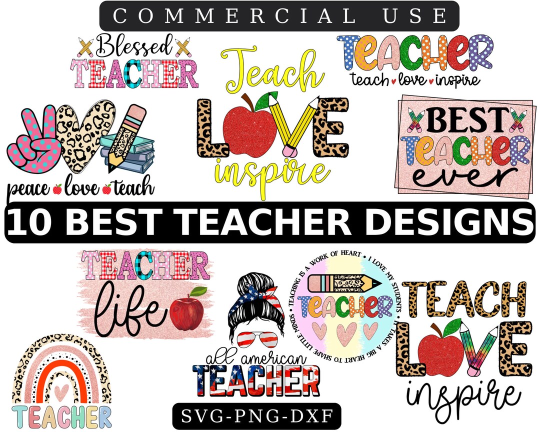 Teacher Png Peace Love Teach Png Bundle Blessed Teacher - Etsy