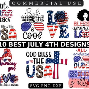 4th of July SVG Bundle, July 4th SVG, Fourth of july svg, Independence Day svg, Patriotic svg, Sublimation Digital Download Svg Png Dxf