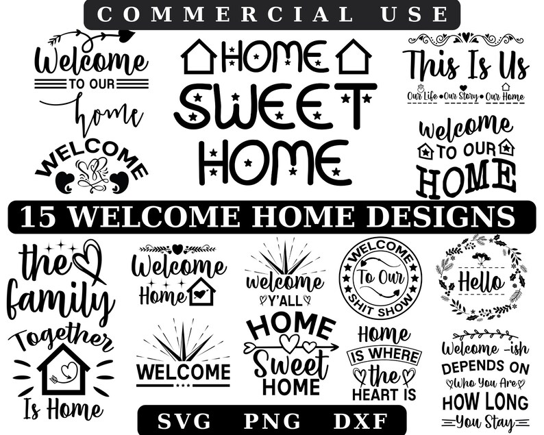 Welcome Home SVG Bundle: Farmhouse Sign Designs (digital Download) - Etsy