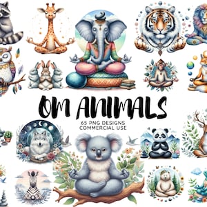 Animales del bosque Meditación Zen tranquila, Diseños digitales premium, Naturaleza serena, Creatividad inspirada, Descarga instantánea, Uso comercial Png