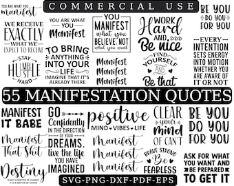 Manifestation Quotes SVG Bundle: Law of Attraction Designs (Digital Download)