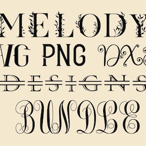 Fancy Monogram Font SVG Bundle: Cricut, Silhouette, Glowforge (digital nedladdning)