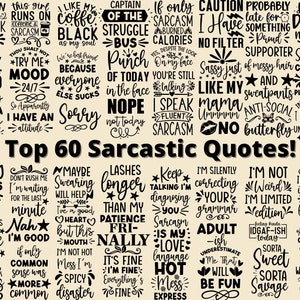 Sarcastic Quotes SVG Bundle: Funny Sarcasm Cut Files (Digital Download)