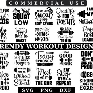 Pakiet SVG ćwiczeń, pakiet SVG siłowni, SVG fitness, SVG ćwiczeń, SVG motywacji, SVG koszulek treningowych, SVG koszulek siłowni, Png fitness, SVG cytatów siłowni