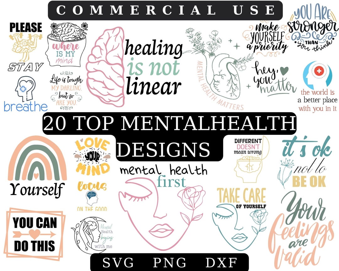 Mental Health Awareness PNG SVG Bundle Positive Svg - Etsy Canada