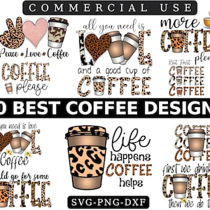 Café Png, Paz amor Paquete de café Png, Café por favor, Cuero de vaca, Café occidental, Frío como mi alma, Diseños de sublimación, Digital