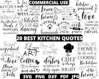 Kitchen Quotes SVG Bundle: Cooking & Baking Designs (Digital Download)