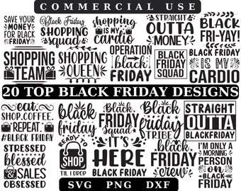 Black Friday SVG Bundle: Shirt Designs, Shopping Squad (Digitaler Download)