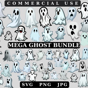 Ghost Bundle, Ghost SVG Bundle, Ghost Clipart, Ghost SVG Cut Files for Cricut, Ghost Silhouette, Halloween Ghost Svg Png Files
