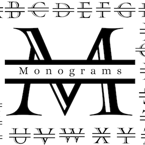 Monogram letters svg , fancy monogram font, fancy letters svg, split monogram svg, monogram alphabet, monogram font svg, Commercial License