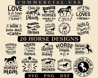 Horse Quotes SVG Bundle: Riding Designs (Digital Download)