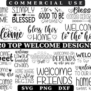 Paquete de bienvenida svg, signo de bienvenida svg, bienvenido a nuestra casa svg, signo de granja svg, bienvenido s svg, porche signo Svg, signo familiar Svg, dulce hogar