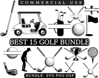 GOLF SVG BUNDLE, golf monogram svg, split monogram svg png, golf name frame, golf club svg, golf ball svg, Cut files for Cricut & Silhouette