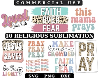 Religious SVG Bundle: Christian Quotes, Jesus, God (Digital Download)
