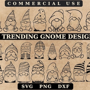 GNOME SVG, Cute Gnome SVG, Nordic Gnome Svg, Gnome Clipart, Flower Gnomes svg, Christmas Fall Gnomes Svg, Cut File, Silhouette, dxf, eps,9