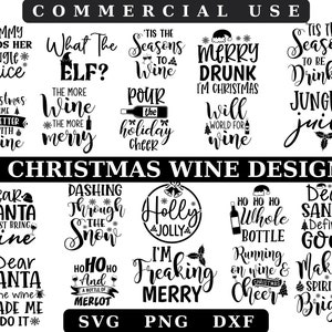Christmas Wine Svg Bundle, Funny Wine Svg, Holiday Wine Svg, Christmas Sayings Quotes, Holiday Wine Svg, Christmas Wine Bag svg, Instant download