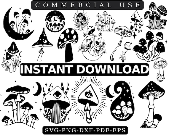 Celestial Mushroom SVG Bundle: Magic Mushroom Clip Art (Instant Download)
