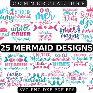 Mermaid SVG Bundle: Summer Sea Designs (Digital Vector Cut File)