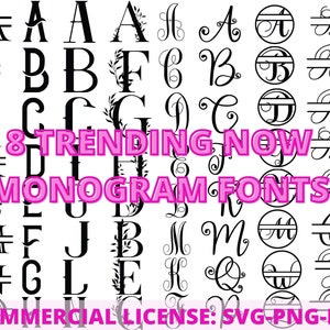 Trending Monogramm SVG Bundle - Beliebtes Jetzt Monogramm Schriftarten Svg Png DXF - Ausgefallenes Monogramm- Schnittdateien für Cricut - Silhouette - Digitaler Download