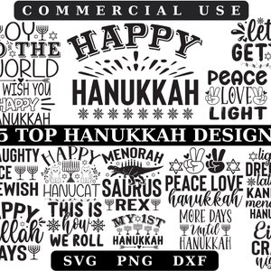 Hanukkah Svg Bundle, Funny Hanukkah Svg, Hanoukka Svg, Chemise Hanoukka Happy Hanukkah Svg, Dreidel Png, Cricut Cut File, Utilisation commerciale