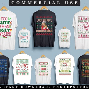 Ugly Christmas Sweater Svg,Christmas Templates + Ugly Sweater Font Svg for Cricut, Silhouette Dxf, Png Jpg Sublimation, Iron on,Heat Press,9