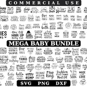 Baby MEGA Bundel, Baby Svg, Baby mijlpaal svg, Hallo wereld svg, Pasgeboren teken svg, Maand SVG, Maand SVG, Geboorte Stats Svg, Cute Baby Zeggen svg
