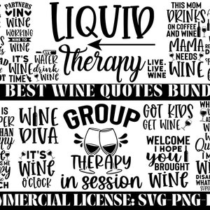 Wine Quotes Svg Bundle, Wine Svg, Drinking Svg, Wine Quotes, Wine glass svg, Funny Quotes, Sassy, Wine Sayings, Png, Eps, Clipart, Cricut