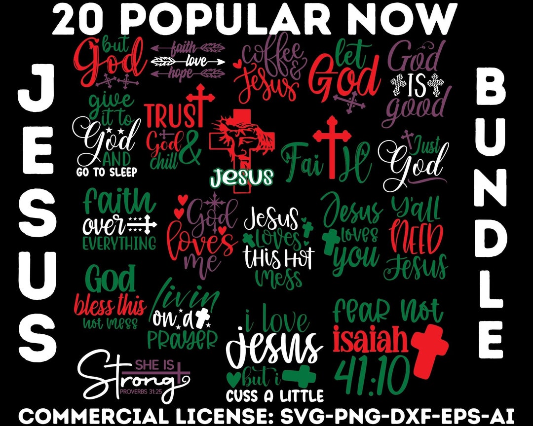 JESUS CROSS SVG - Jesus Shirt - Jesus Png - Cristian Svg Bundle for ...