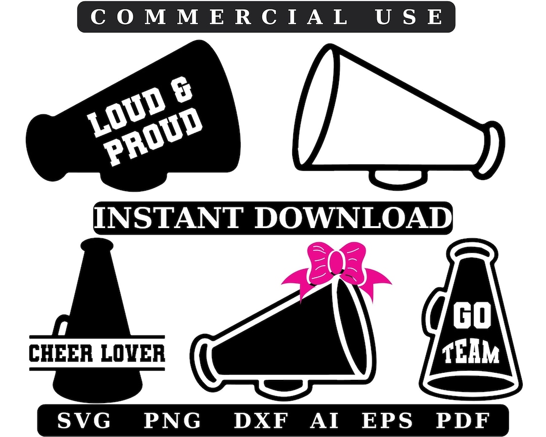 Megaphone Svg, Cheer Megaphone SVG, Cheerleading Megaphone Svg