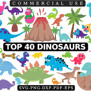 DINOSAURIER SVG BUNDLE, Dinosaurier Clipart, Svg Dateien, T-Rex Svg, Dinosaurier Geburtstag Cut Files, Dino Theme, Clipart, Print Cut File, Silhouette