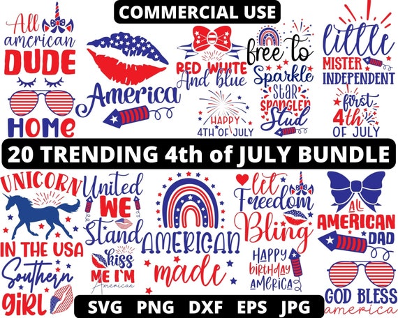 4th of July SVG Bundle July 4th SVG PNG Fourth of July Svg - Etsy