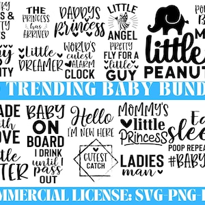 Baby Svg Bundle, Baby Girl Bundle, Newborn Bundle, Baby Quote Bundle, Newborn Svg, Baby, Baby Svg Bundle, Baby Svg, Dxf, Png Instant Download