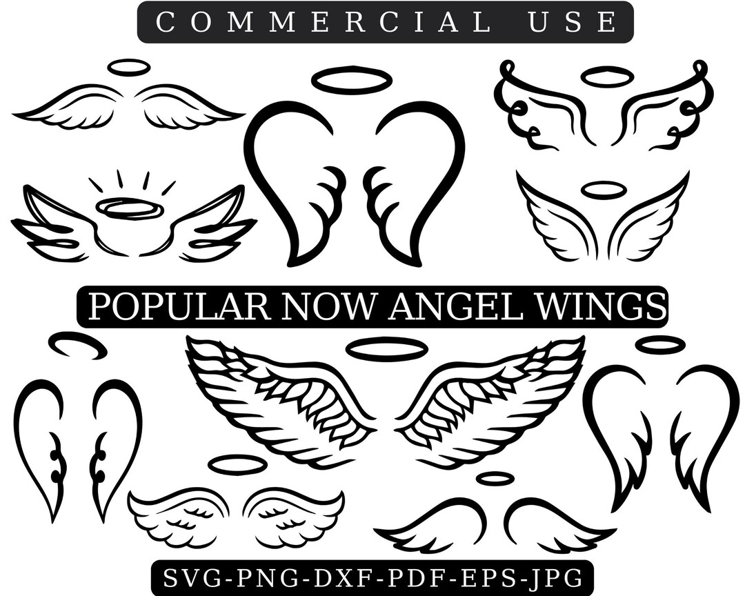 ANGEL WINGS SVG, Angel Svg, Wings Svg, Angel Wings Clip Art, Angel ...