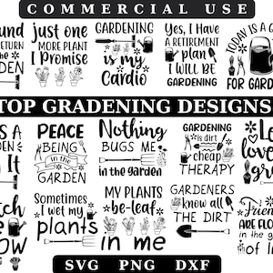 Tuin SVG-bundel Tools, borden en planten - grappig cadeau voor plantenliefhebbers, tuin SVG-bestand set tools, borden, planten - perfect voor plantenliefhebbers