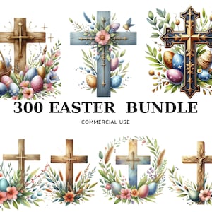 Aquarell Christliche Ostern Kreuz Sammlung Clipart, Religiöse Clipart, Jesus Clipart, Religiöse Ostern Clipart, Kommerzielle Nutzung