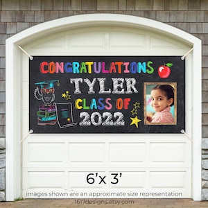 Preschool Graduation Banner 2023, Custom Photo Banner, Front Door, Porch, Hanging Banner, Pre-K Grad Sign, Grad Class of 2022