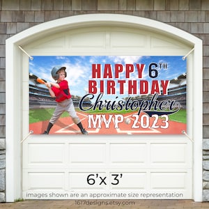 Baseball Birthday Banner Yard Sign, Kids Boy Birthday Party Baseball MVP Theme Party Baseball Party Decor
