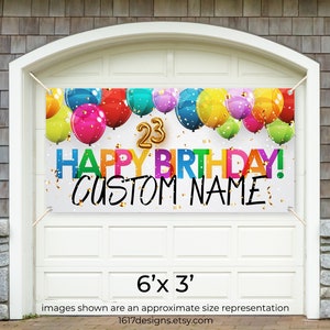 Birthday Banner Custom, Surprise Birthday, Personalized Happy Birthday Banner, Customizable Party Banner for Garage, Fence or Yard Sign