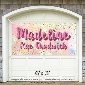 Custom Name Banner Great for Baby Shower Decor, Welcome Home Baby Sign, First Birthday Banner, Sprinkle Sign, Birthday Girl Banner.