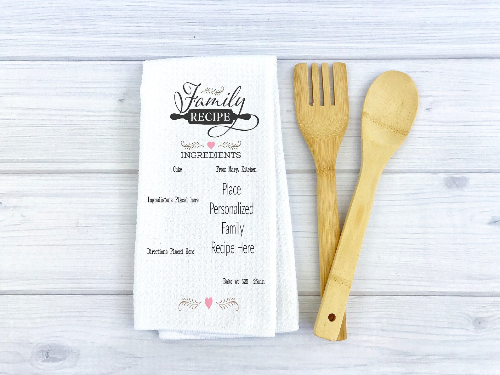 Personalized Family Recipe Kitchen Towel, Cute Kitchen Towel, Hostess