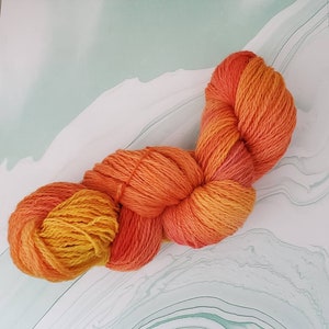Hand Painted Hand Dyed Pure Wool Yarn- *Solar Flare*