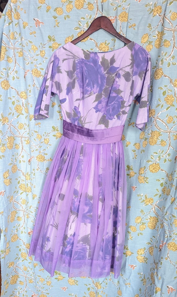 Vintage 1950s Violet Purple Party Dress, Extra Sm… - image 10