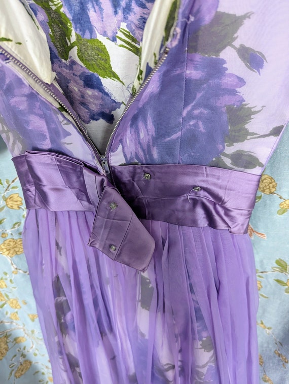 Vintage 1950s Violet Purple Party Dress, Extra Sm… - image 8